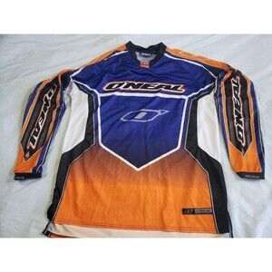 Vintage O’Neil Motorcross Racing Orange Long Sleeve Jersey Polyester Men’s Large